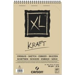 Bloc à Croquis Et études XL - A3 - 90 G./m² - Kraft - Canson