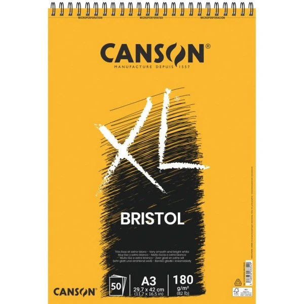 Bloc à Croquis Et études XL Bristol - A3 - Blanc - Canson 3 Bloc à Croquis Et études XL Bristol - A3 - Blanc - Canson