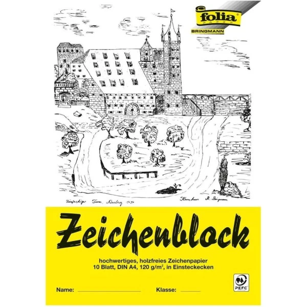 Bloc à Dessin - 120 G./m² - A4 - Blanc - Folia 3 Bloc à Dessin - 120 G./m² - A4 - Blanc - Folia
