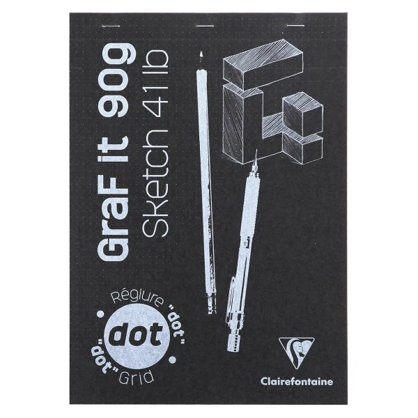 CLAIREFONTAINE Bloc Ă Dessin Et Croquis Graf'It Dot A4 - 90 Gr - 160 Feuilles