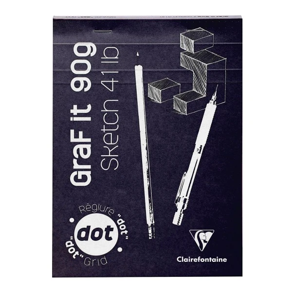 CLAIREFONTAINE Bloc Ă Dessin Et Croquis Graf'It Dot A5 - 90 Gr - 160 Feuilles