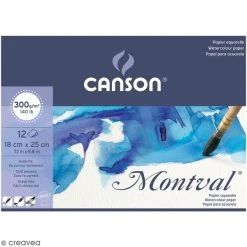 Canson Bloc Aquarelle Montval - 18 X 25 Cm - 12 Feuilles