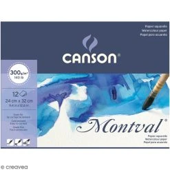 Canson Bloc Aquarelle Montval - 24 X 32 Cm - 12 Feuilles