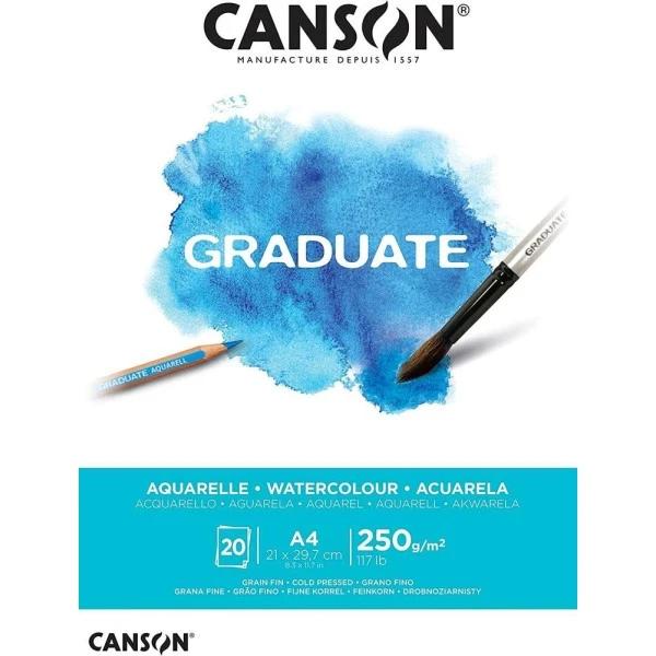 Bloc Canson Graduate - Aquarelle - A4 - 250 G - 20 Feuilles 3 Bloc Canson Graduate - Aquarelle - A4 - 250 G - 20 Feuilles