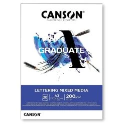 Bloc Canson Graduate - Lettering Mixed Media - A3 - 200 G - 20 Feuilles