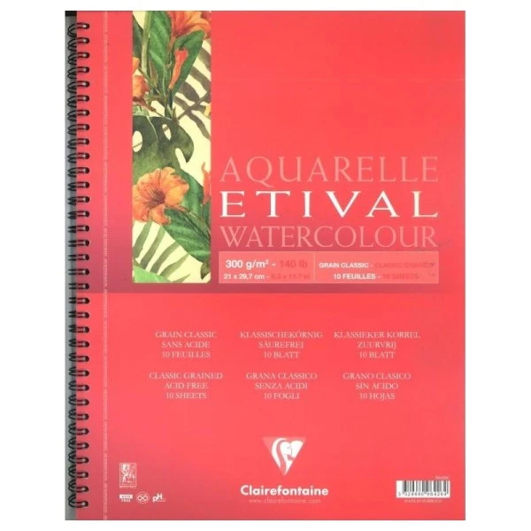 CLAIREFONTAINE Bloc Etival Spiralé G. Classic 300g 10f A4 3 CLAIREFONTAINE Bloc Etival Spiralé G. Classic 300g 10f A4