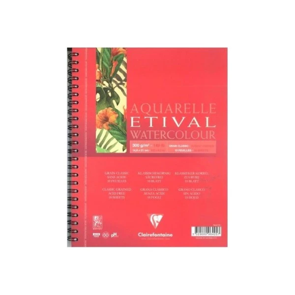 CLAIREFONTAINE Bloc Etival Spiralé G. Classic 300g 10f A5 3 CLAIREFONTAINE Bloc Etival Spiralé G. Classic 300g 10f A5