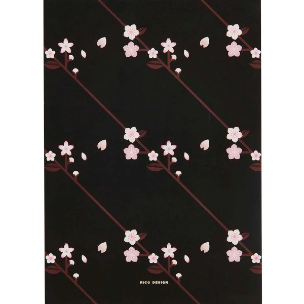 Bloc Notes Sakura Rico Design - Noir - 14,8 X 21 Cm - 50 Pages