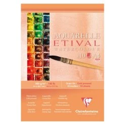 CLAIREFONTAINE Bloc Papier Aquarelle Etival 300 G - 21 X 29,7 Cm - 10 Feuilles