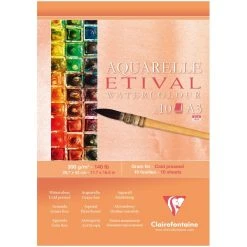 CLAIREFONTAINE Bloc Papier Aquarelle Etival 300 G - 29,7 X 42 Cm - 10 Feuilles