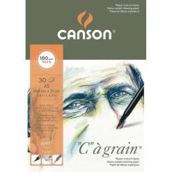 Bloc Papier Dessin "C" à Grain, A5, 180 G/m² - Blanc - Canson