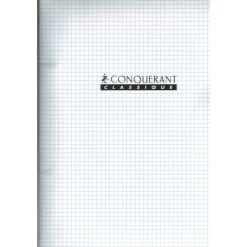Conquérant Classique Cahier 21x29.7 - 96 Pages - 5x5 - Polypro Incolore
