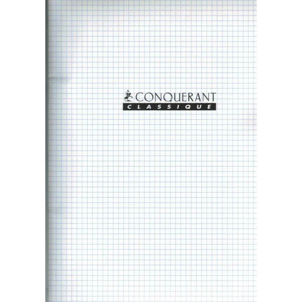 Conquérant Classique Cahier 21x29.7 - 96 Pages - 5x5 - Polypro Incolore