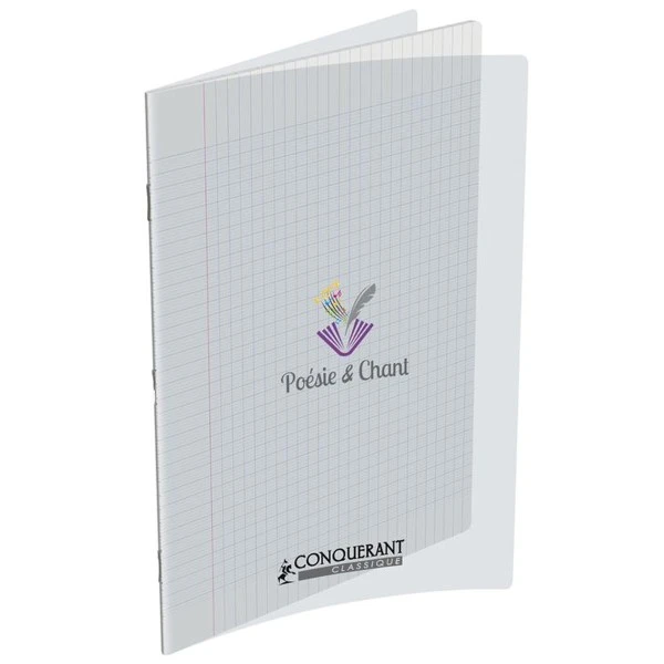 Conquérant Cahier 24 X 32 - 48 Pages - Poésie Et Chant - Polypro Incolore