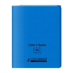 Conquérant Classique Cahier à Rabats 17x22 - 48 Pages - Séyès - Polypro Bleu
