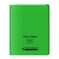Conquérant Classique Cahier à Rabats 17x22 - 96 Pages - Séyès - Polypro Vert