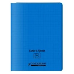 Conquérant Classique Cahier à Rabats 24x32 - 48 Pages - Séyès - Polypro Bleu