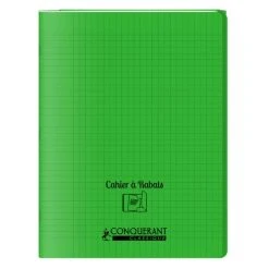 Conquérant Classique Cahier à Rabats 24x32 - 48 Pages - Séyès - Polypro Vert