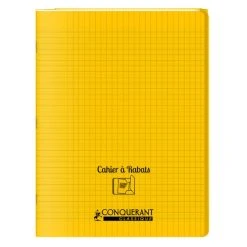 Conquérant Classique Cahier à Rabats 24x32 - 96 Pages - Séyès - Polypro Jaune