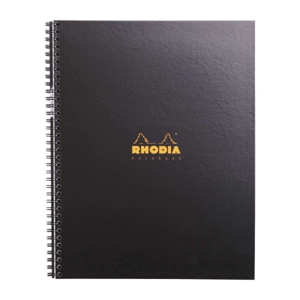 Cahier Ă Spirales Note Book A4+ - 160 Pages - 5x5 - Noir - Rhodia