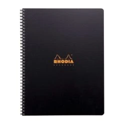 Cahier à Spirales Note Book A4+ 160 Pages - Ligné - Noir - Rhodia