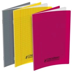 Cahier Conquérant - 17 X 22 - 96 Pages - Polypro Plusieurs Coloris Disponibles