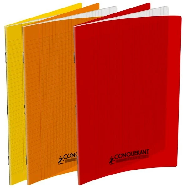 Cahier Conquérant - 21 X 29,7 - 96 Pages - Polypro Plusieurs Coloris Disponibles