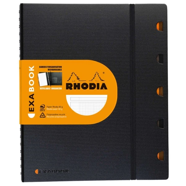 Cahier Exabook Rechargeable A4+ - 160 Pages - 5x5 - Noir - Rhodia 3 Cahier Exabook Rechargeable A4+ - 160 Pages - 5x5 - Noir - Rhodia