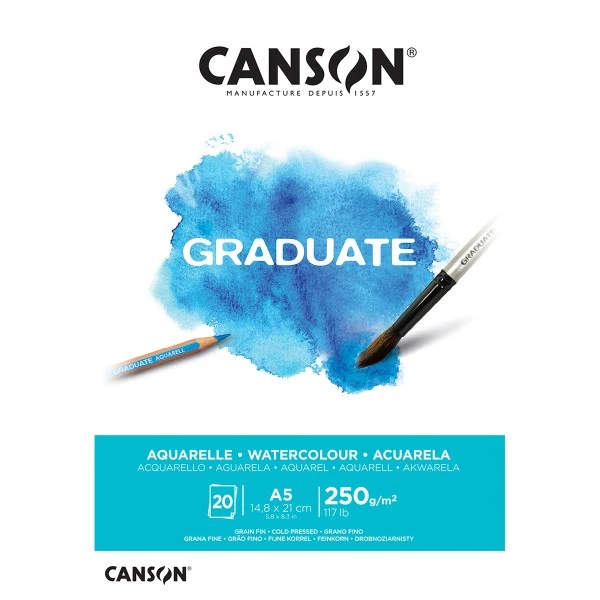 CANSON - Bloc De Dessin "Graduate Aquarelle" - A5 - Blanc 3 CANSON - Bloc De Dessin "Graduate Aquarelle" - A5 - Blanc