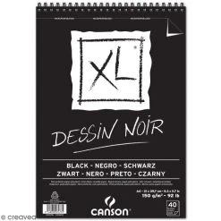 Carnet A4 Canson XL - Dessin Noir - 40 Feuilles