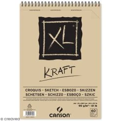 Carnet A4 Canson XL - Kraft - 60 Feuilles