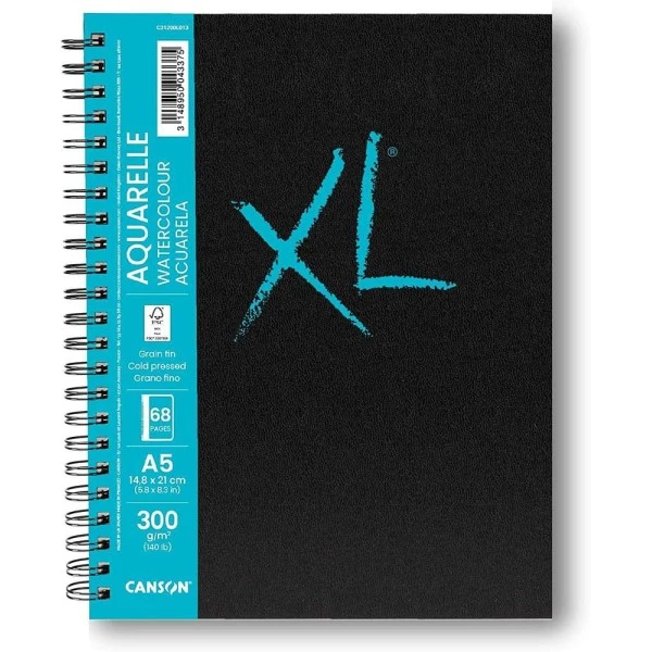 Carnet XL Canson - Aquarelle - A5 - 300 G - 34 Feuilles