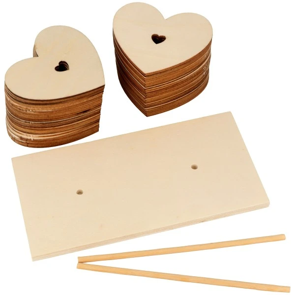 Artemio Coeurs En Bois à Décorer - 50 Pcs + Socle – Image 2