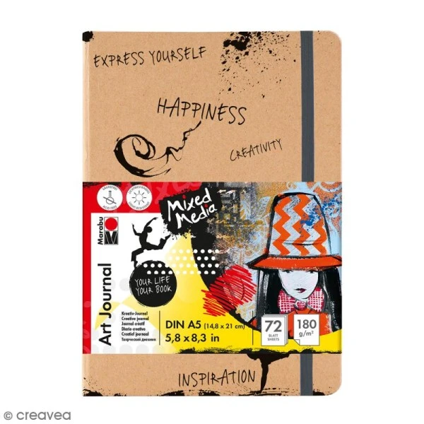 Marabu Journal Créatif - Art Journal - Mixed Media - A5 - 72 Pages 3 Marabu Journal Créatif - Art Journal - Mixed Media - A5 - 72 Pages