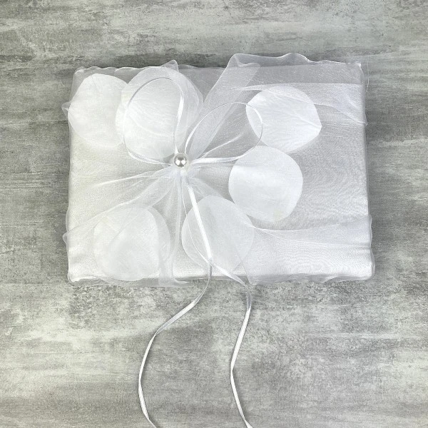 Hobi Livre D'Or De Mariage En Satin Blanc Et Tulle, 21 Cm, Album Photo Avec Pétales 6 Hobi Livre D'Or De Mariage En Satin Blanc Et Tulle, 21 Cm, Album Photo Avec Pétales – Image 4