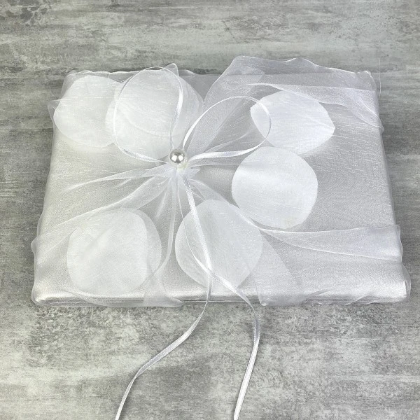 Hobi Livre D'Or De Mariage En Satin Blanc Et Tulle, 21 Cm, Album Photo Avec Pétales 3 Hobi Livre D'Or De Mariage En Satin Blanc Et Tulle, 21 Cm, Album Photo Avec Pétales