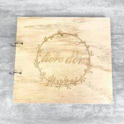 Artif Livre D'Or Mariage En Bois, 22 Cm, Album Photo En Contreplaqué, Anniversaire Baby Shower Communion N