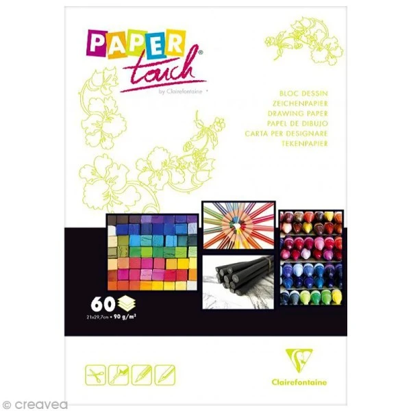 Paper Touch By Clairefontaine Papier Blanc à Dessin - 60 Feuilles A4 - 90 Gr 3 Paper Touch By Clairefontaine Papier Blanc à Dessin - 60 Feuilles A4 - 90 Gr