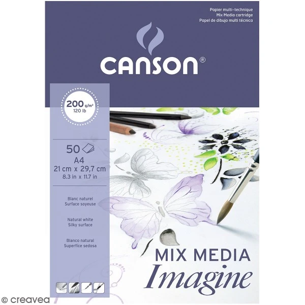 Papier Multi-techniques Canson - Mix Media Imagine - A4 - 50 Feuilles 3 Papier Multi-techniques Canson - Mix Media Imagine - A4 - 50 Feuilles