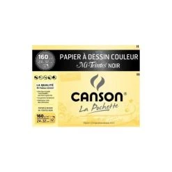 Pochette Mi-teinte "Canson" 24x32 160g. - Noir