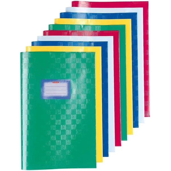 Herlitz Protège-cahier - A4 - En PP - Gaufré (raphia) - Assortis