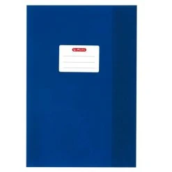 Herlitz Protège-cahier - A4 - En PP - Gaufré (raphia) - Bleu Foncé