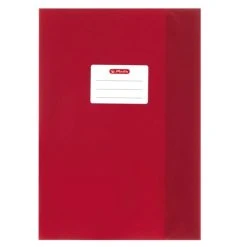 Herlitz Protège-cahier - A4 - En PP - Gaufré (raphia) - Rouge