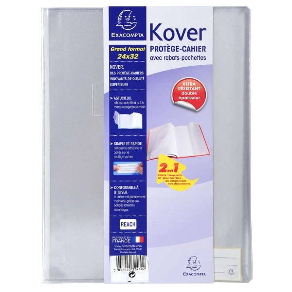 Exacompta Protège-cahier "Kover" - 240 X 320 Mm - Incolore